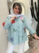 شومیز گلدوزی راه راه ترنم