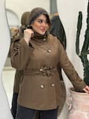 بارونی کتان یقه ایستاده گلتن 