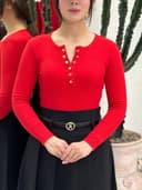 بلوز یقه گرد جلودکمه سارینا     