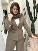 کت شلوار کمربند گلدار مرجان