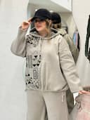 ست هودی شلوار بافت ماهگون